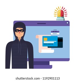 hacker stealing information avatar character
