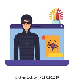 hacker stealing information avatar character