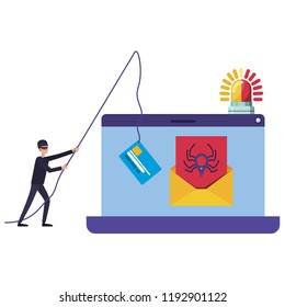 hacker stealing information avatar character