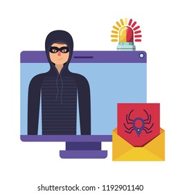 hacker stealing information avatar character