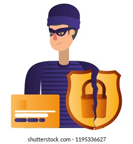 hacker stealing information avatar character
