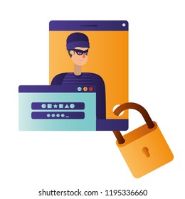 hacker stealing information avatar character
