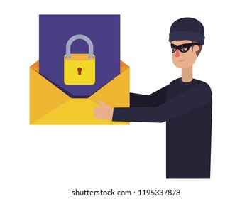 hacker stealing information avatar character