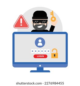Hacker robando información de inicio de sesión y contraseña del equipo.