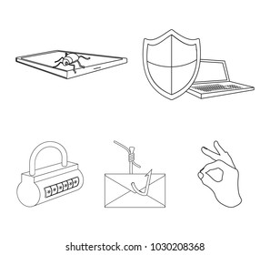 Hacker, system, connection .Hackers and hacking set collection icons in outline style vector symbol stock illustration web.
