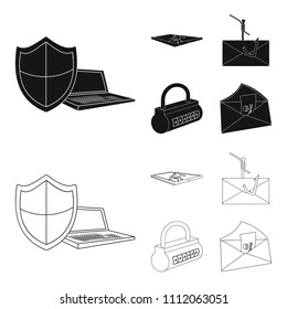 Hacker, system, connection .Hackers and hacking set collection icons in black,outline style vector symbol stock illustration web.