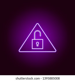 Hacker, system hacked icon in neon style. Can be used for web, logo, mobile app, UI, UX 