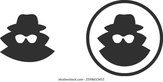 Hacker thief black sign icon vector illustration