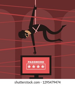 hacker thief stealing password