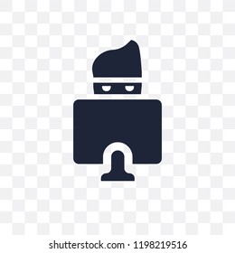 Hacker transparent icon. Hacker symbol design from Internet security collection. Simple element vector illustration on transparent background.