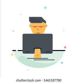 Hacker, User, Gamer, Programmer Abstract Flat Color Icon Template. Vector Icon Template background