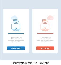 Hacker, User, Gamer, Programmer  Blue and Red Download and Buy Now web Widget Card Template