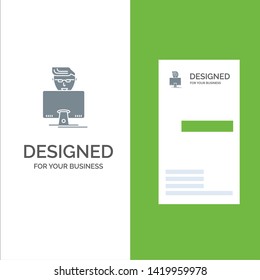 Hacker, User, Gamer, Programmer Grey Logo Design and Business Card Template