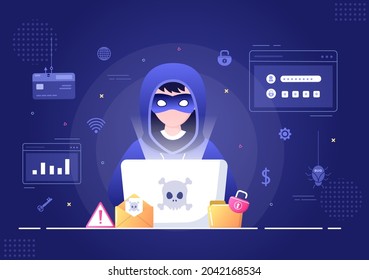 Hacker Using Computer Server Activity Hacked Stock Vector (Royalty Free ...