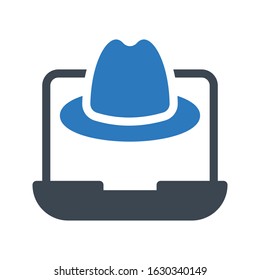 hacker vector glyph color icon 