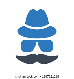 hacker vector glyph colour icon 