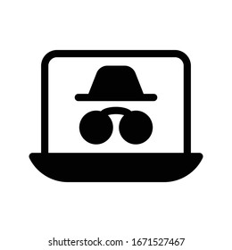 hacker vector glyph flat icon 
