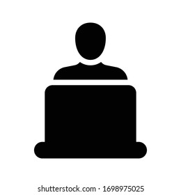 hacker vector glyph flat icon 