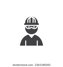 Hacker vector icon. filled flat sign for mobile concept and web design. Hacker glyph icon. Symbol, logo illustration. Vector graphics