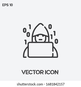 Hacker vector icon illustration. Ui/Ux. Premium quality.