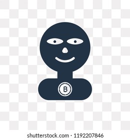Hacker vector icon isolated on transparent background, Hacker transparency concept can be used web and mobile