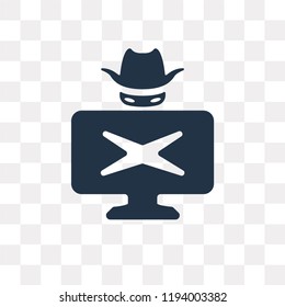 Hacker vector icon isolated on transparent background, Hacker transparency concept can be used web and mobile