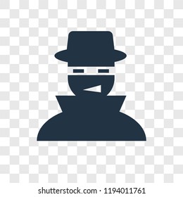 Hacker vector icon isolated on transparent background, Hacker transparency logo concept