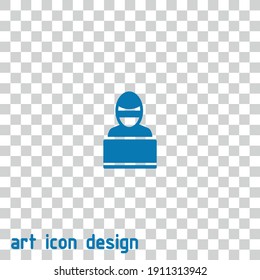 hacker vector icon on an abstract background