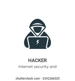 Hacker vector icon on white background. Flat vector hacker icon symbol sign from modern internet security and networking collection for mobile concept and web apps design.