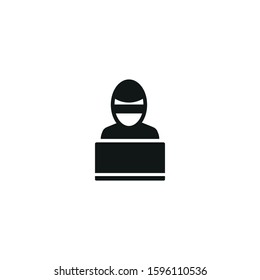 hacker vector icon on white background