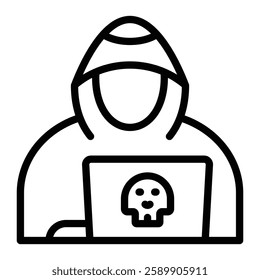 Hacker Vector Line Icon Design For Personal And Commercial Use