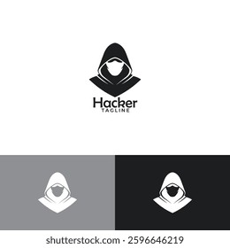 Hacker vector logo design template