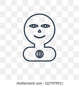 Hacker vector outline icon isolated on transparent background, high quality linear Hacker transparency concept can be used web and mobile