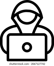 hacker vector thin line icon