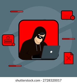 Advertencia de hackers en smartphone con señal de alerta y error de Inicio de sesión, que representa amenazas de ciberdelito, violación de Cuenta, robo de identidad, correo electrónico de phishing y ataque de hackers.