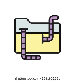 Hacker Worm Icon Vector Illustration