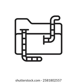 Hacker Worm Outline Icon Vector Illustration