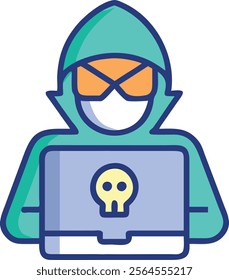 Hackers icon digital vector and cartoon type illustration 