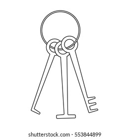 Hacker's lockpicks icon in outline style isolated on white background. Hackers and hacking symbol stock vector illustration.