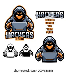 Hackers logo Mascot Sport Illustration Design for Logo Esport Gaming Team and Squad