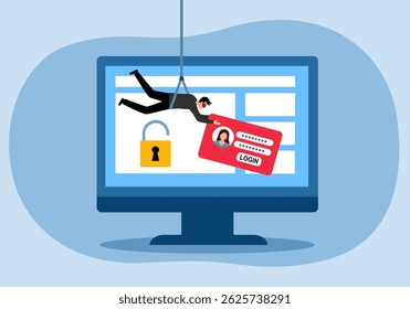 Hacking account and password. Account data phishing with cyber thief. Computer hacking concept.