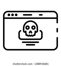 Hacking alert icon. Outline hacking alert vector icon for web design isolated on white background