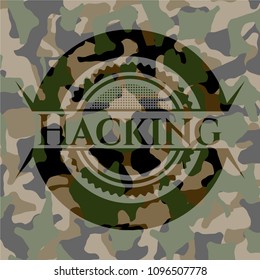 Hacking camouflaged emblem