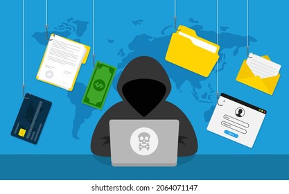 Hacking concept. Personal information and credit card detail.