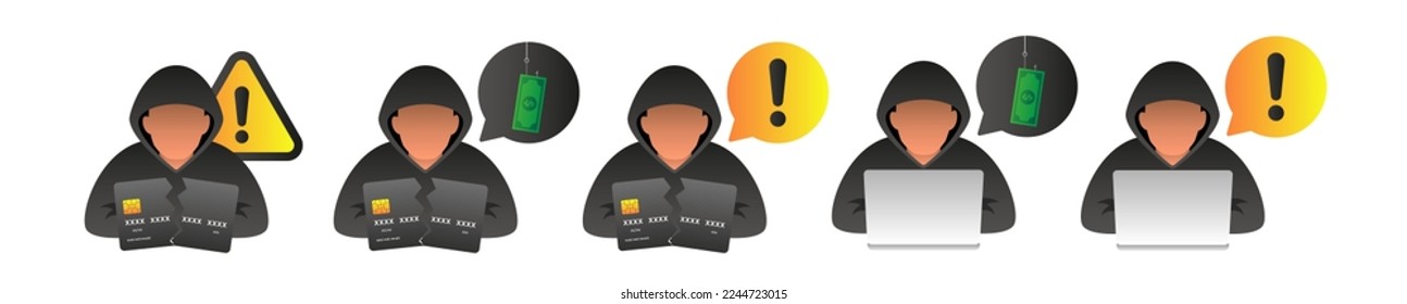 Concepto de hackeo. Información personal y detalles de tarjeta de crédito.