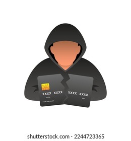 Hacking concept. Personal information and credit card detail.