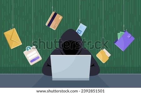 Hacking concept. Personal information and credit card detail.