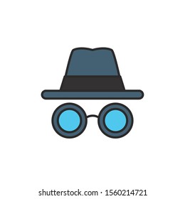 hacking crime internet flat line style illustration