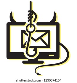 Hacking and Cyber Crime Icon as EPS 10 File