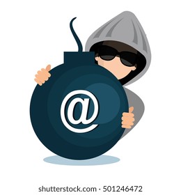 hacking data mail server icon